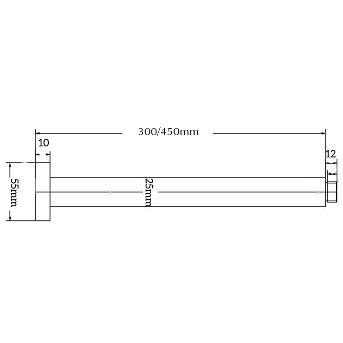 Mica Brushed Nickel Ceiling Arm - 300