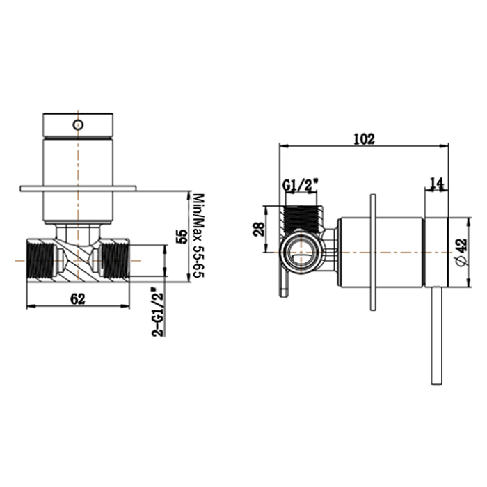 Mica Brushed Nickel Shower Mixer - Trim Kit Only