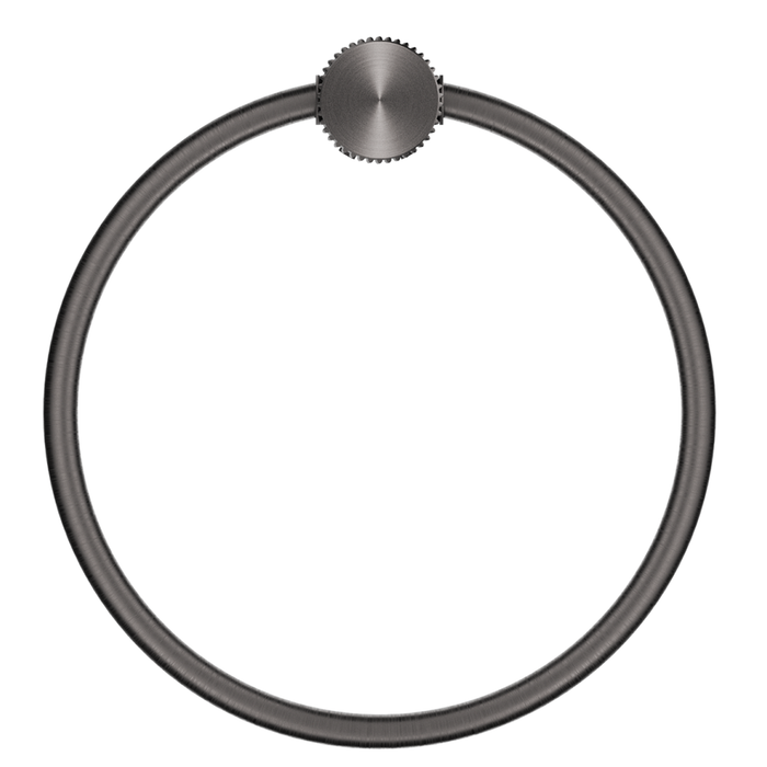 Mica Fluted Gun Metal Towel Ring