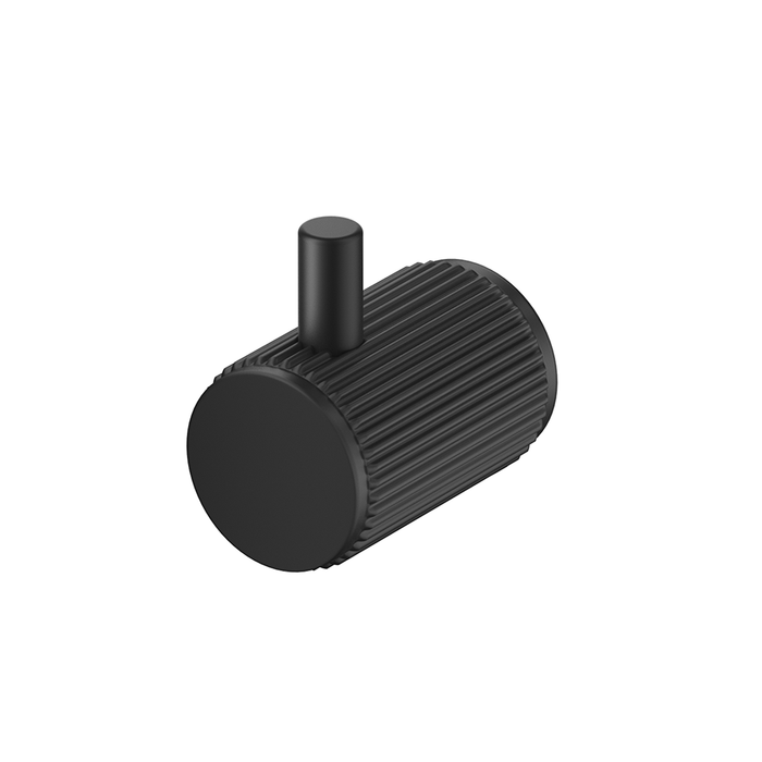 Mica Fluted Matte Black Robe Hook