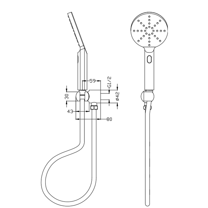 Mica French Gold Wide Hand Shower