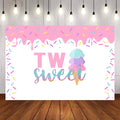 Mocsicka Ice Cream Theme Two Sweet Birthday Party Backdrop-Mocsicka Party