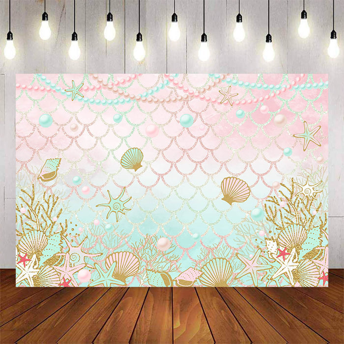 Mocsicka Undersea Mermaid and Pearls Birthday Party Banners-Mocsicka Party