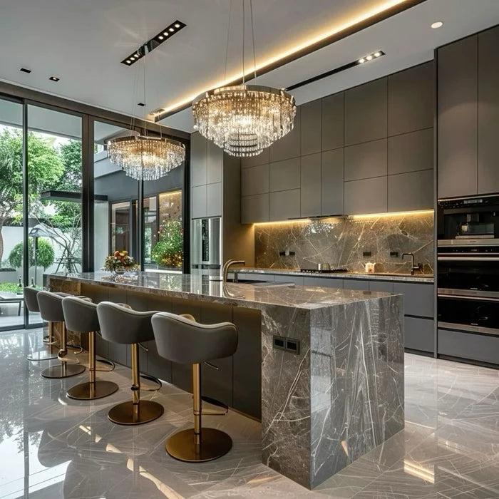 Modern Kitchen Designs Luxury New Customized Color Design Complete Kitchen Cabinets for Villa