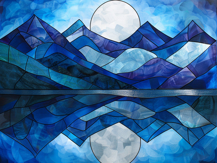 Moonlit Lake with Mountains