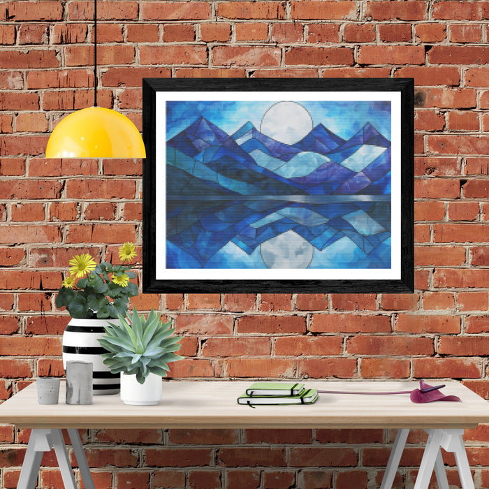 Moonlit Lake with Mountains