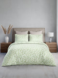 Nature Bouquet 100% Cotton 300 TC King Bedsheet with 2 Pillow Covers | Green Floral Fragrance Bedsheet Set