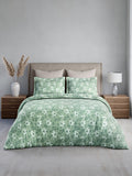 Nature Bouquet 100% Cotton 300 TC King Bedsheet with 2 Pillow Covers | Green Floral Fragrance Bedsheet Set