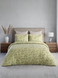 Nature Bouquet 100% Cotton 300 TC King Bedsheet with 2 Pillow Covers | Green & White Floral Fragrance Bedsheet Set