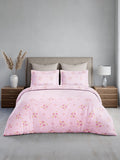 Nature Bouquet 100% Cotton 300 TC King Bedsheet with 2 Pillow Covers | Pink Floral Fragrance Bedsheet Set