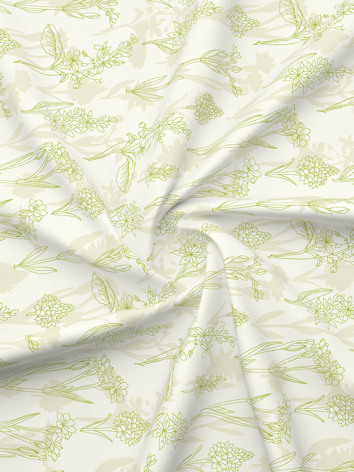 Nature Bouquet 100% Cotton 300 TC King Bedsheet with 2 Pillow Covers | White Floral Fragrance Bedsheet Set