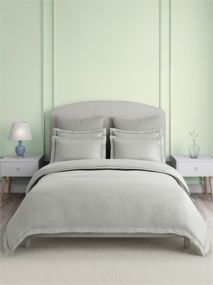 Natures Bamboo Cotton 180 TC King Bedsheet with 2 Pillow Covers | Grey Solid Bedsheet Set