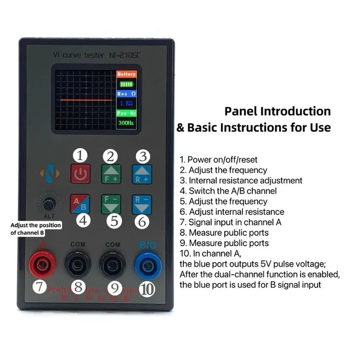 New NI-210SC Handheld VI Curve Tester Dual Channel Simultaneous Display 2.0 Inch TFT Screen