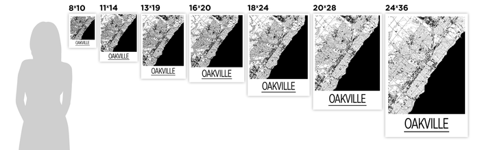 Oakville Ontario Map Poster - Ontario Map Print - Art Deco Series