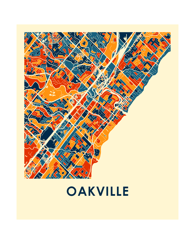 Oakville Ontario Map Print - Full Color Map Poster