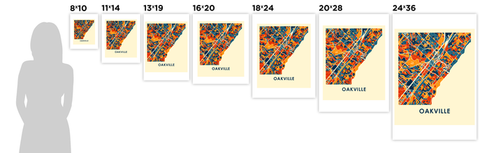 Oakville Ontario Map Print - Full Color Map Poster