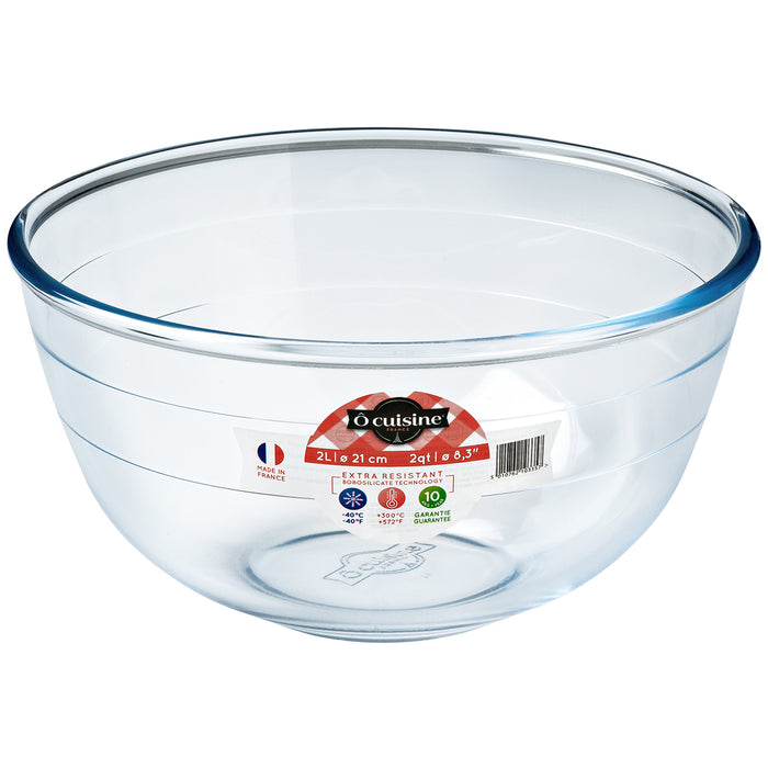 O'Cuisine Borosilicate Mixing Bowl 2Lt/21cm (Made in France)