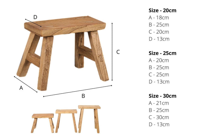 Old Barn Milking Stool - 20cm -