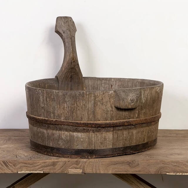 Old Rustic Wooden Basin -