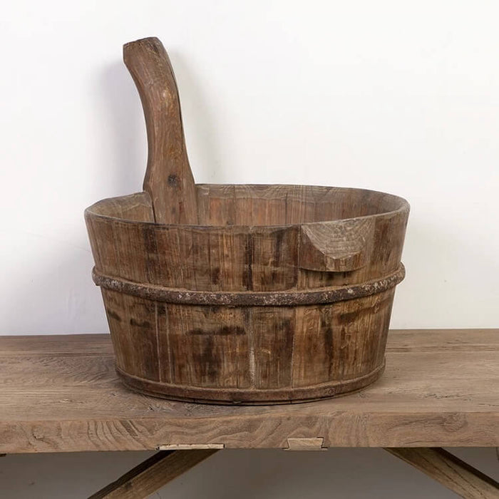 Old Rustic Wooden Basin -