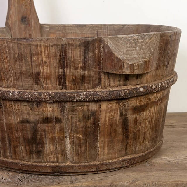 Old Rustic Wooden Basin -