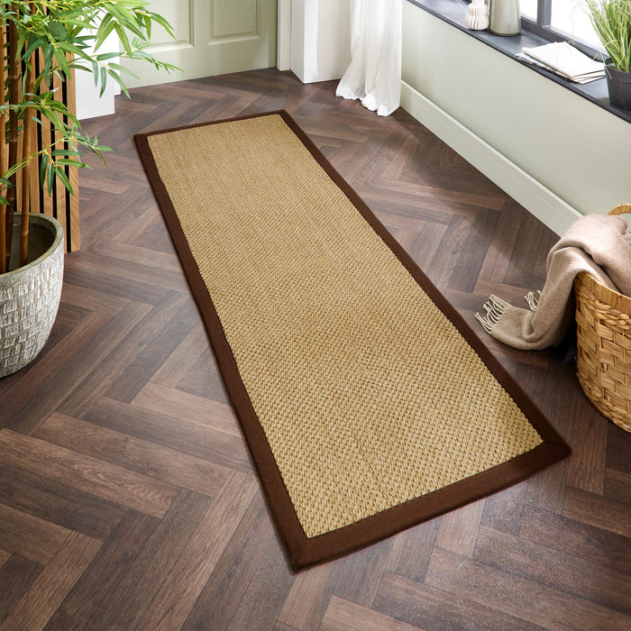 Origins Sisal Warm Natural with Dark Brown Border