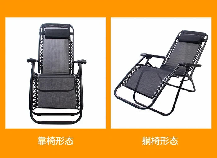 Outdoor Camping Beach Chair Office Lunch Zero Gravity Folding Lounge Chair Garden Balcony Chair