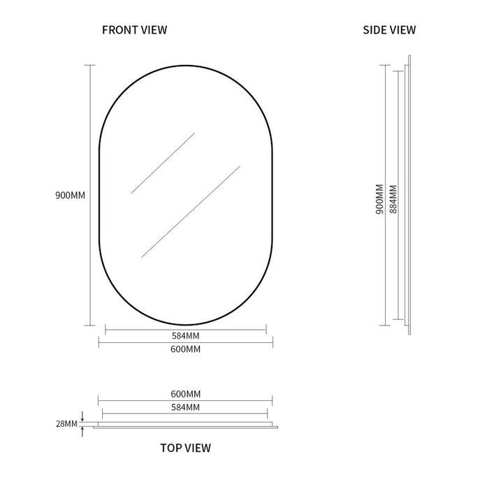 Indulge | Oval Brushed Gold 600 x 900 Framed Mirror - Acqua Bathrooms