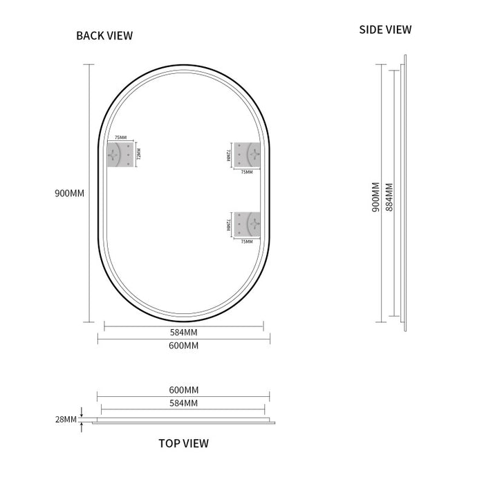 Indulge | Oval Brushed Gold 600 x 900 Framed Mirror - Acqua Bathrooms