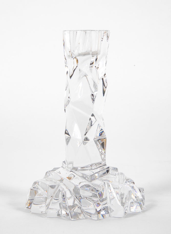 Pair of Tiffany "Rock Cut" Crystal Candlesticks