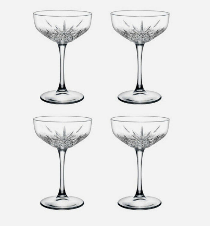 Pasabahce Timeless Champagne Saucer Glasses - Set of 4 - 255ml