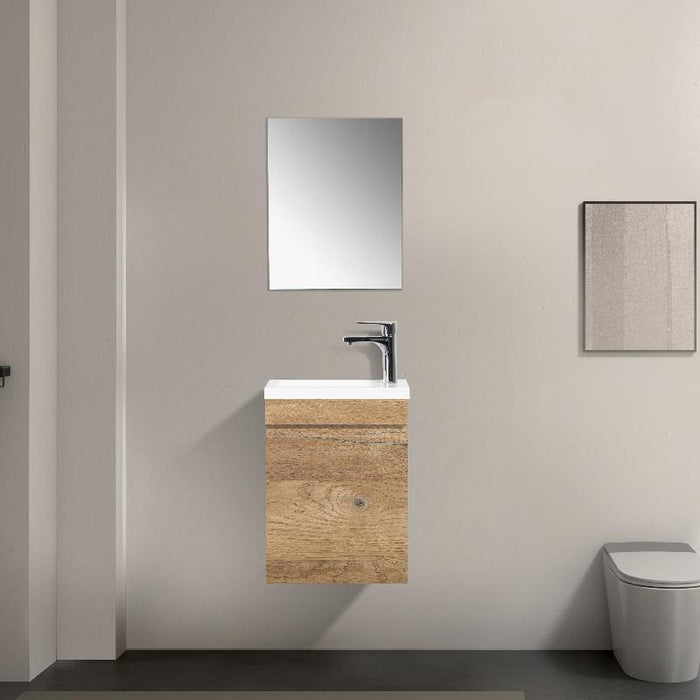 Piccolo 400 Natural Oak Wall Hung Vanity - Acqua Bathrooms