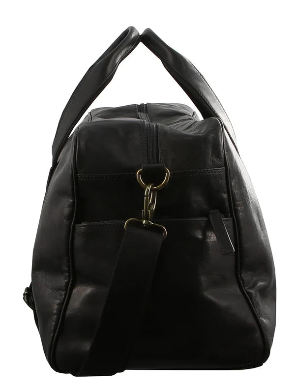 Pierre Cardin Black Leather Travel Bag - 52cm