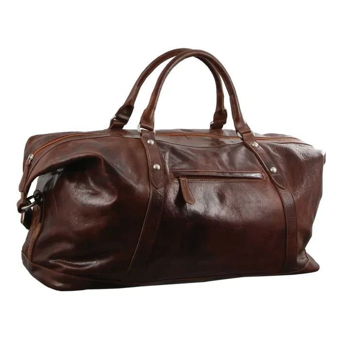 Pierre Cardin Cognac Leather Travel Bag - 54cm