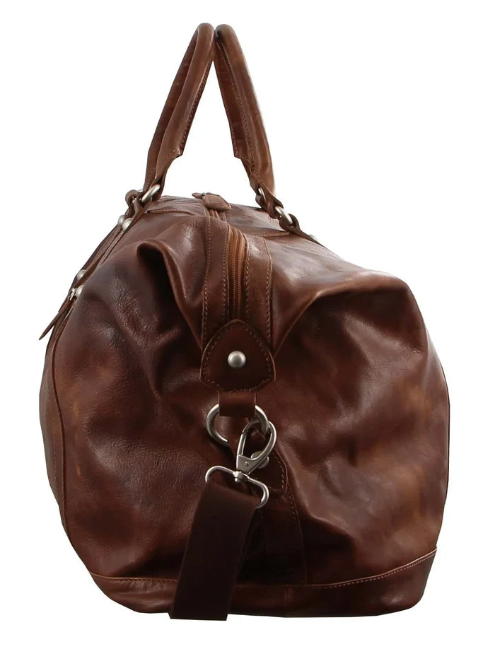 Pierre Cardin Cognac Leather Travel Bag - 54cm