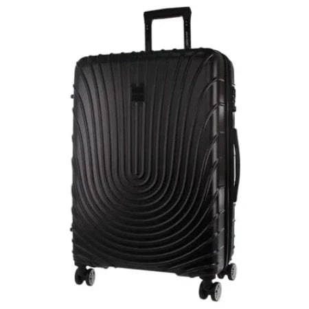 Pierre Cardin Hard Shell 4 Wheel Suitcase - Cabin - Black - With Hidden Compartment