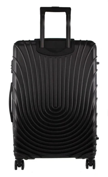 Pierre Cardin Hard Shell 4 Wheel Suitcase - Cabin - Black - With Hidden Compartment