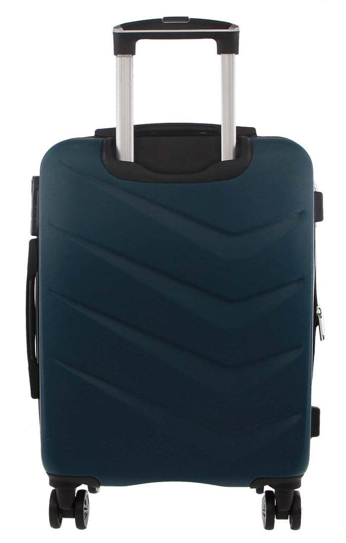 Pierre Cardin Hard Shell 4 Wheel Suitcase - Cabin - Teal - With Hidden Compartment