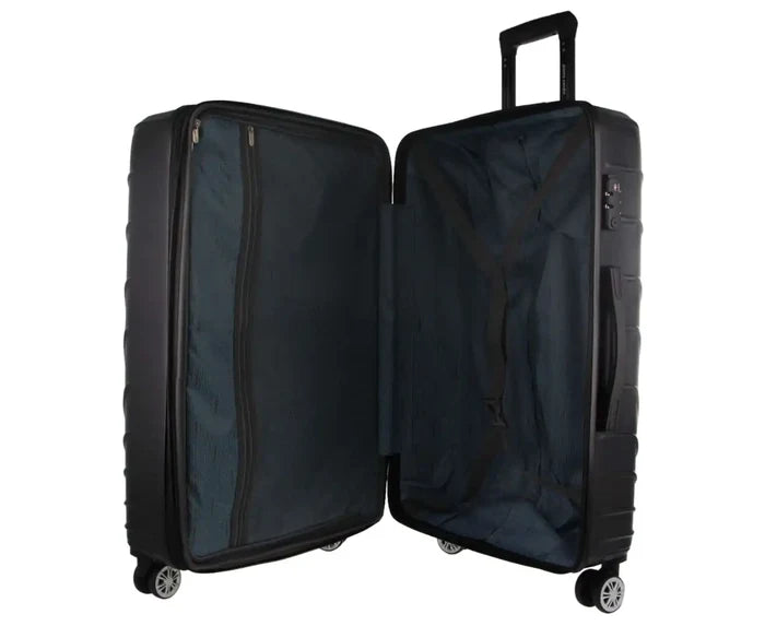 Pierre Cardin Hard Shell 4 Wheel Suitcase - Large - Black - Expandable - Lightweight