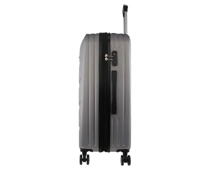 Pierre Cardin Hard Shell 4 Wheel Suitcase - Large - Silver - Expandable