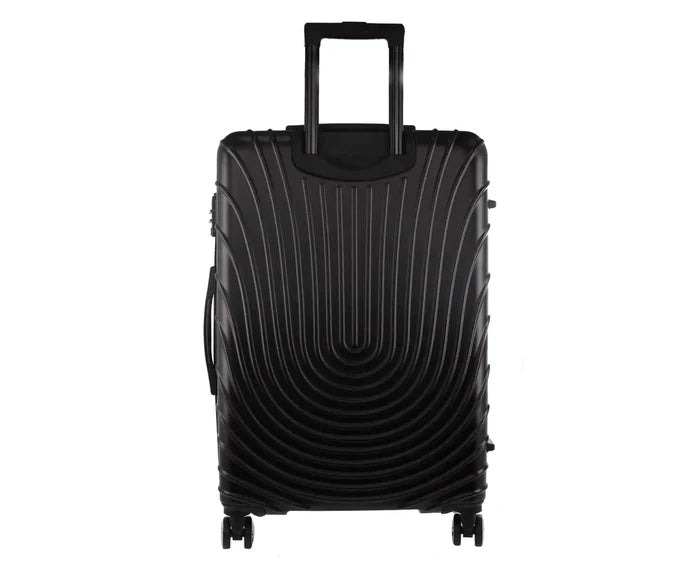 Pierre Cardin Hard Shell 4 Wheel Suitcase - Medium - Black - Expandable - Lightweight