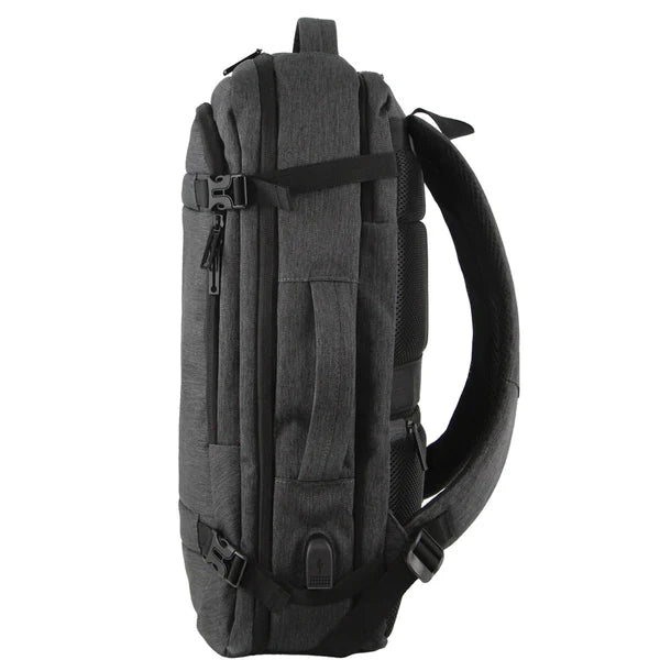 Pierre Cardin Laptop Backpack - Grey - Top & Side Handle