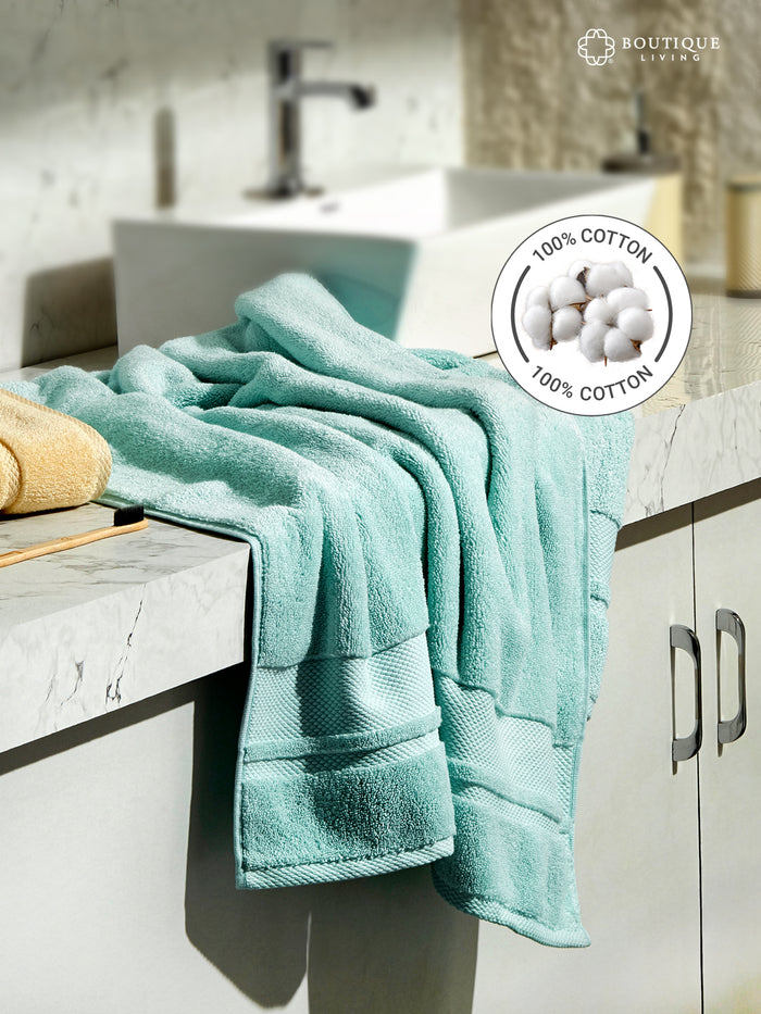 Platinum Pulse 100% Cotton 625 GSM Blue Bath Towel
