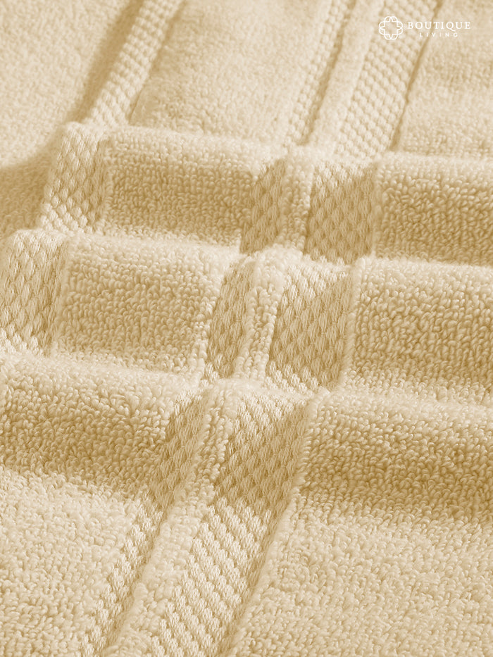 Platinum Pulse 100% Cotton 625 GSM Cream Hand Towels (Pack of 2)