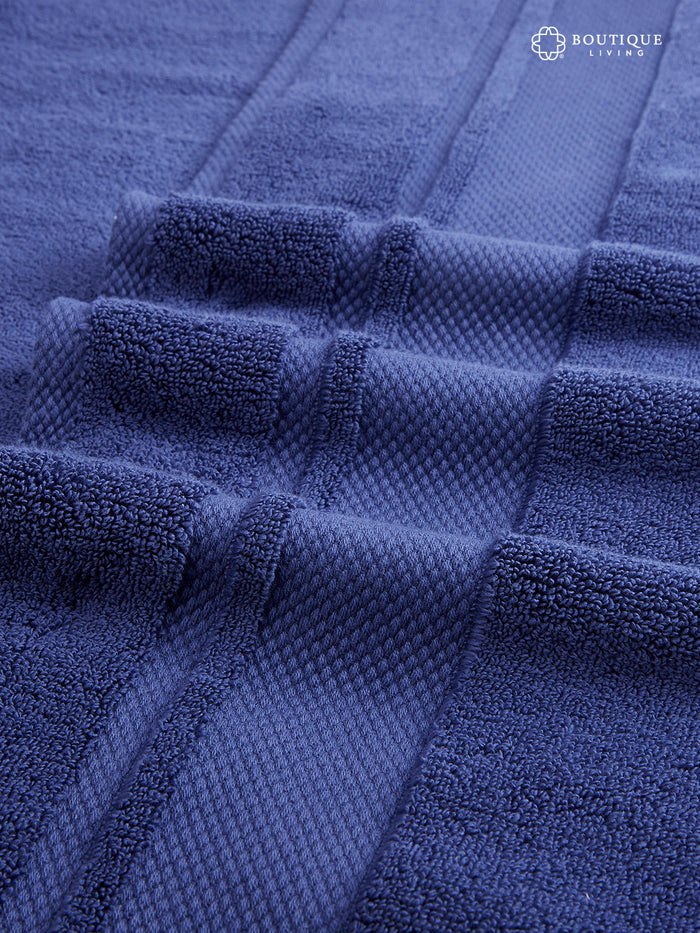 Platinum Pulse 100% Cotton 625 GSM Navy Blue Bath Towel