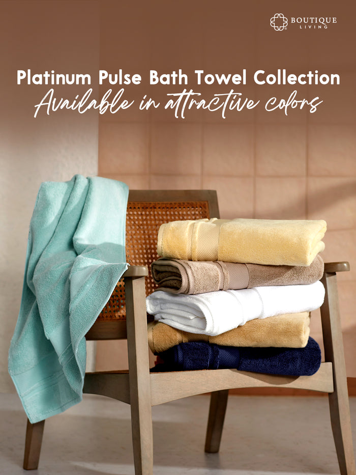 Platinum Pulse 100% Cotton 625 GSM Navy Blue Bath Towel