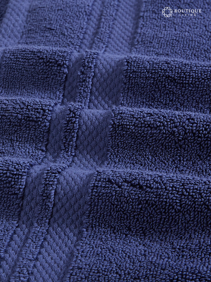 Platinum Pulse 100% Cotton 625 GSM Navy Blue Hand Towels (Pack of 2)