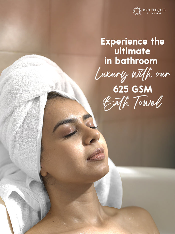 Platinum Pulse 100% Cotton 625 GSM White Bath Towel
