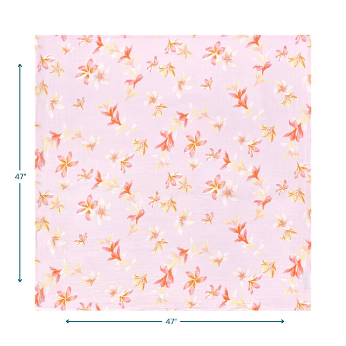 Plumeria Honey Muslin Swaddle Blanket