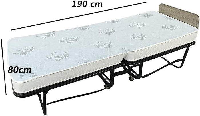 Portable Foldable Guest Bed with Metal Frame & Mattress